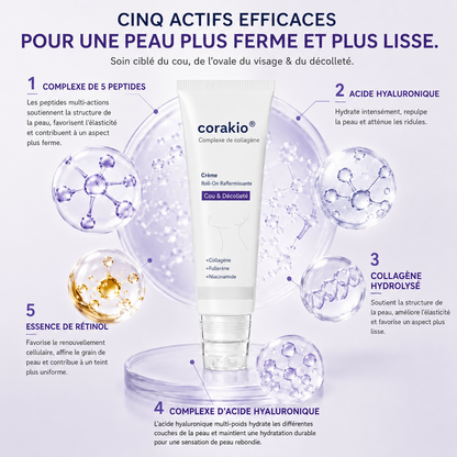 ⏳corakio® Crème Liftante Cou & Décolleté Roll-On