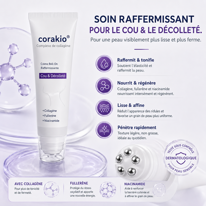 ⏳corakio® Crème Liftante Cou & Décolleté Roll-On