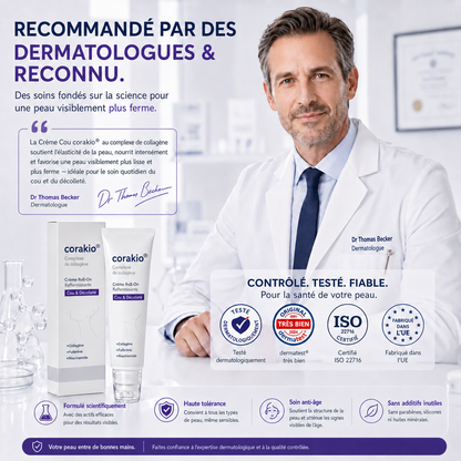 ⏳corakio® Crème Liftante Cou & Décolleté Roll-On