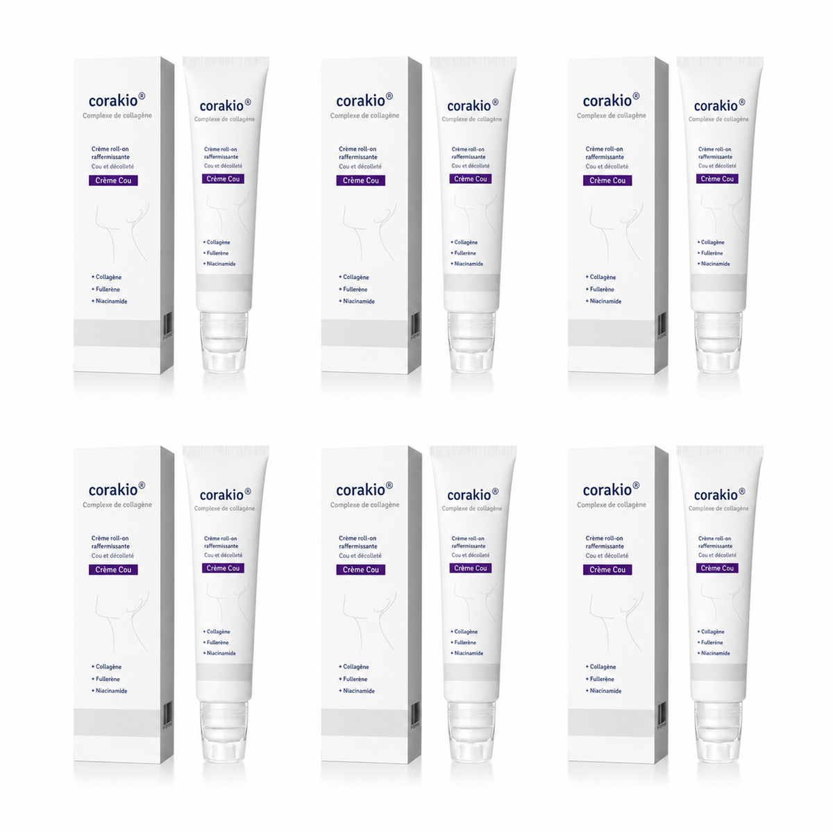 ⏳corakio® Crème Liftante Cou & Décolleté Roll-On