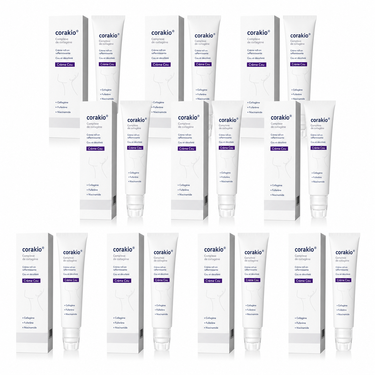 ⏳corakio® Crème Liftante Cou & Décolleté Roll-On