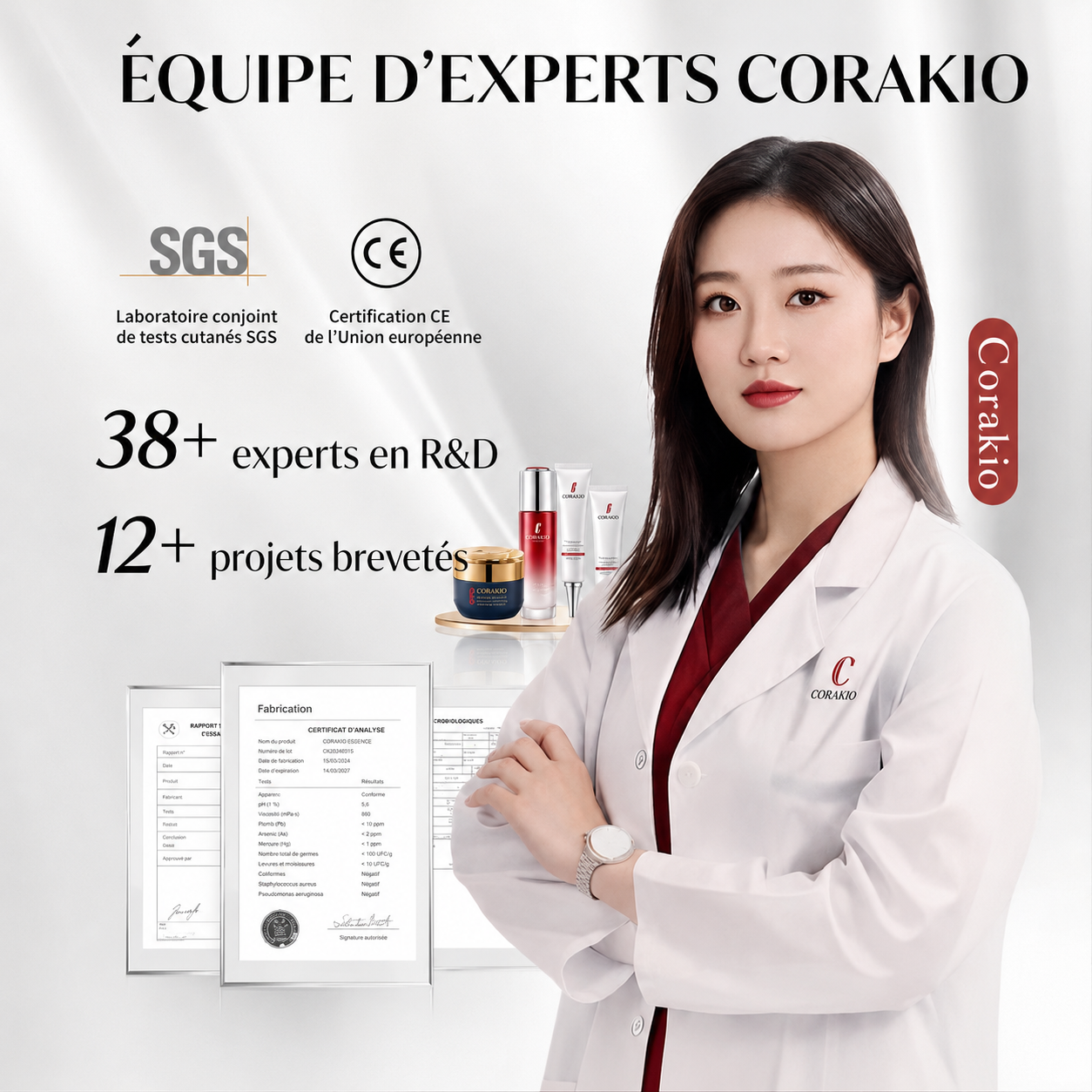 🌸Corakio® Crème Raffermissante Anti-Âge aux Polypeptides