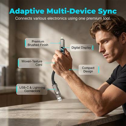 🆙Ⓜ️🔥4-in-1 Digital Display Keychain Charging Cable