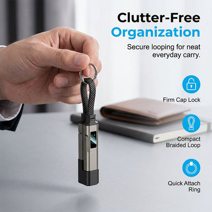 🆙Ⓜ️🔥4-in-1 Digital Display Keychain Charging Cable