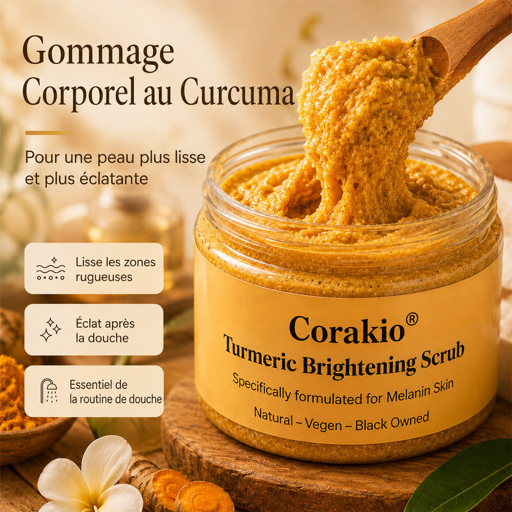 🌿Gommage corporel exfoliant au curcuma