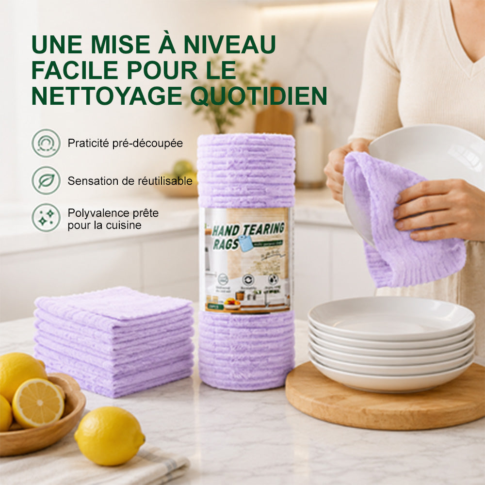 🏠 corakio® Chiffon Microfibre Déchirable – Nettoyez Sans Réutiliser de Chiffons Sales