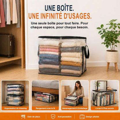 💕 VENTE FLASH — Boîte de Rangement Transparente XL 🧺 Gardez Votre Maison Organisée
