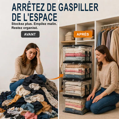 💕 VENTE FLASH — Boîte de Rangement Transparente XL 🧺 Gardez Votre Maison Organisée