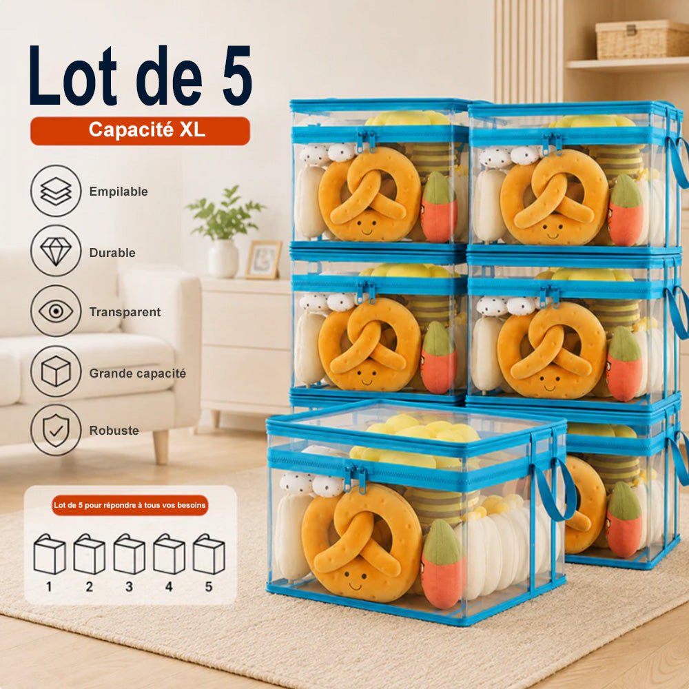 💕 VENTE FLASH — Boîte de Rangement Transparente XL 🧺 Gardez Votre Maison Organisée
