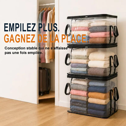 💕 VENTE FLASH — Boîte de Rangement Transparente XL 🧺 Gardez Votre Maison Organisée