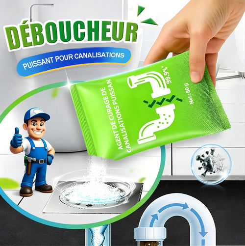 💥Poudre de nettoyage pour canalisations puissante au quotidien – Action rapide, sûre et douce pour cuisines, salles de bain et douches