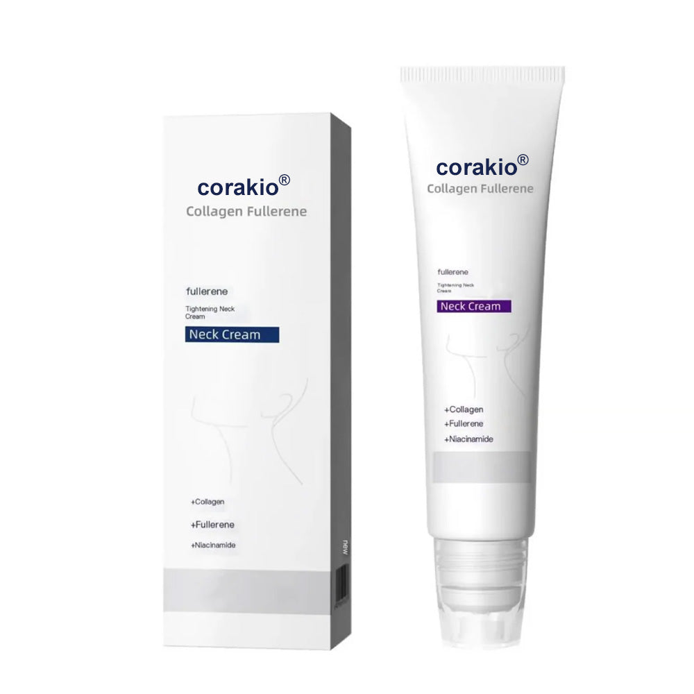 ✨corakio® Crème de massage pour le cou à rouleau ✨ Collagène & acide hyaluronique | Raffermit le cou, atténue l’apparence des rides et du double menton