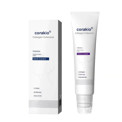 ✨corakio® Crème de massage pour le cou à rouleau ✨ Collagène & acide hyaluronique | Raffermit le cou, atténue l’apparence des rides et du double menton
