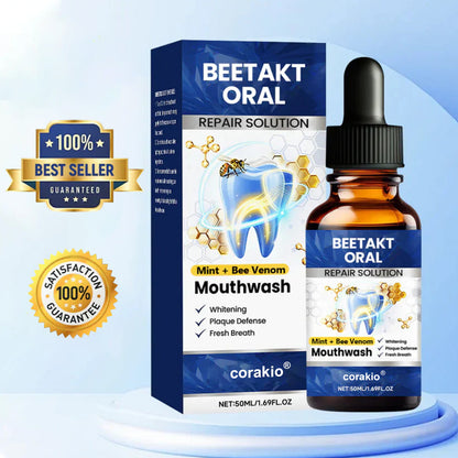 🌿 corakio® Soin Réparateur Buccal, Gouttes Concentrées au Venin d'Abeille contre le Déchaussement, Saignements & Plaque - Alternative au Bain de Bouche