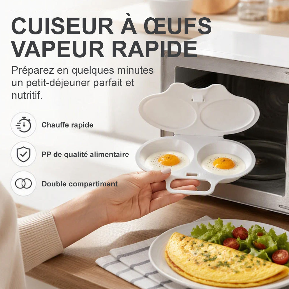 up BEST-SELLER 2026 🥳 Pocheuse à œufs micro-ondes – 2 œufs à la fois, antiadhésive & facile à nettoyer.