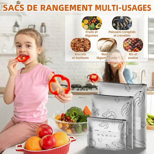 up🔥🔥 Sacs de conservation refermables en papier aluminium réutilisable — gardez vos aliments frais plus longtemps