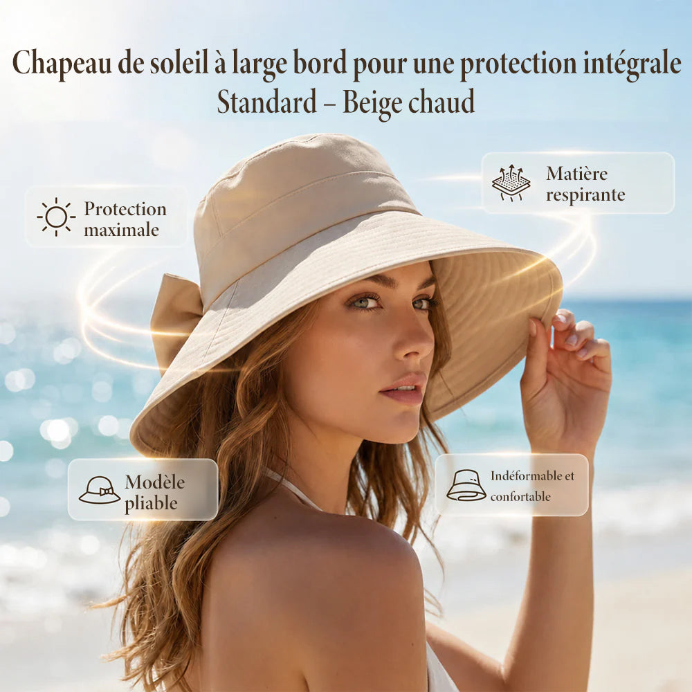 👒 Offre limitée : -50 % aujourd’hui ! ✨ Chapeau de soleil femme avec nœud – Large bord pour une protection élégante contre le soleil 🎀