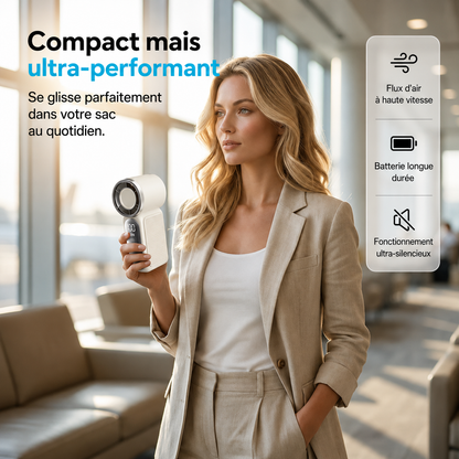 🫧Corakio® Mini Ventilateur Portable Rechargeable avec Base de Support pour Bureau