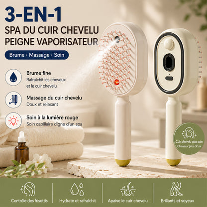 🪮Peigne de Massage Électrique pour le Cuir Chevelu avec Brume & Lumière Rouge