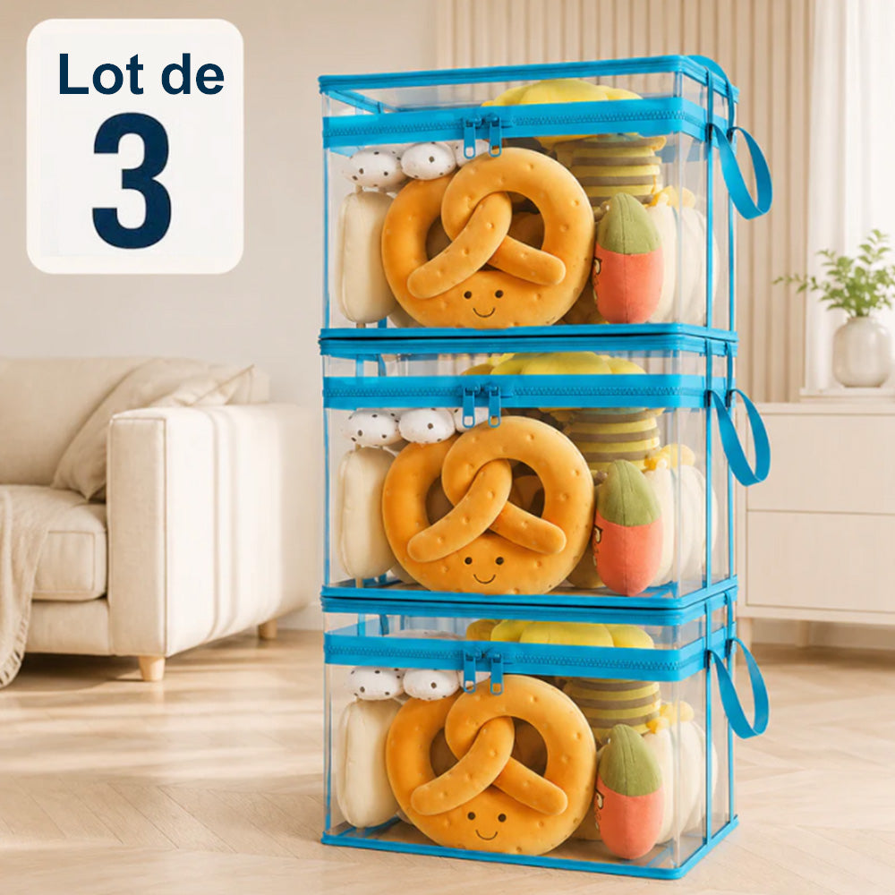 💕 VENTE FLASH — Boîte de Rangement Transparente XL 🧺 Gardez Votre Maison Organisée