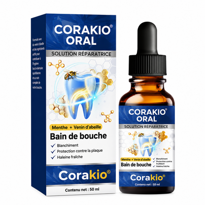 🦷 Corakio® Solution Bucco-Dentaire Réparatrice au Venin d’Abeille — Bain de Bouche Concentré pour Haleine Fraîche & Protection Anti-Plaque