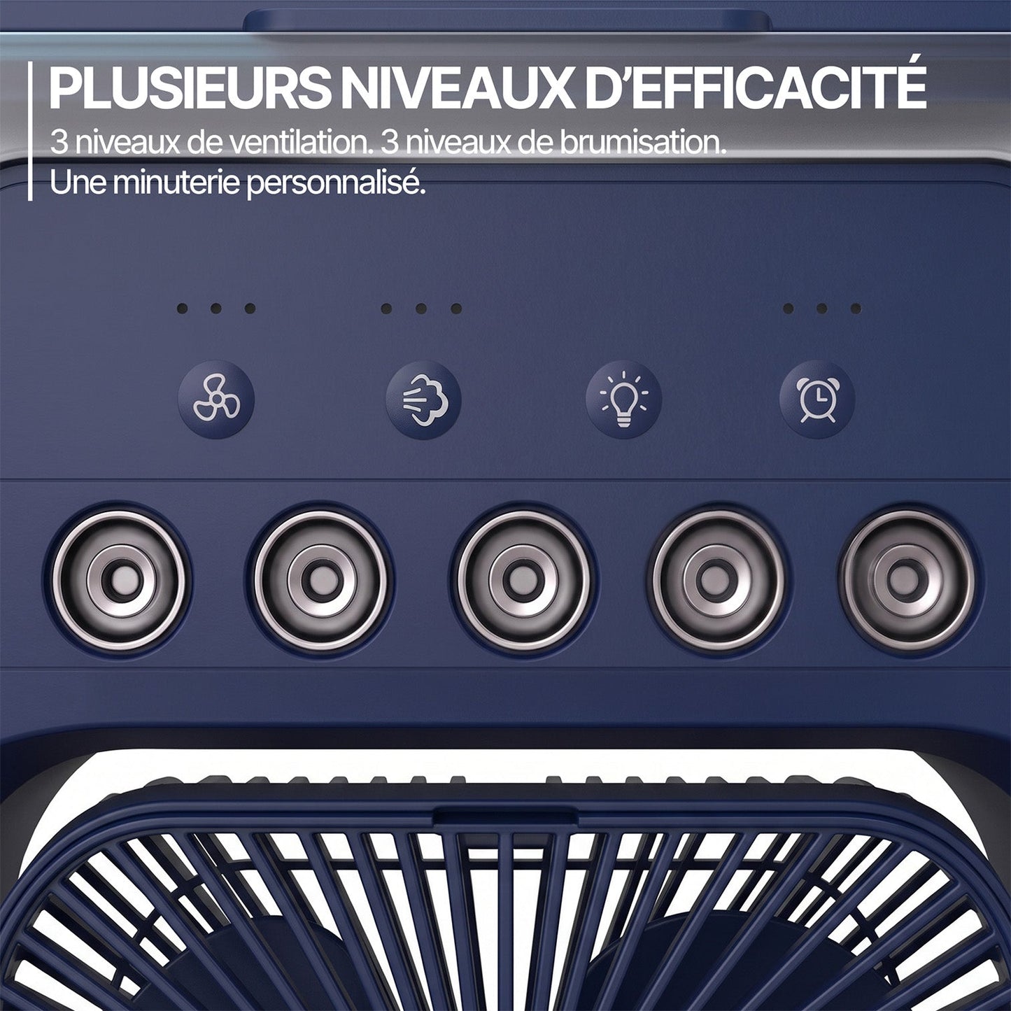 Ventilateur portable à brume avec compartiment à glace – Rafraîchissement instantané