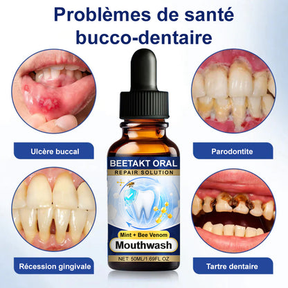 💡corakio® Soin Réparateur Buccal, Gouttes Concentrées au Venin d'Abeille contre le Déchaussement, Saignements & Plaque - Alternative au Bain de Bouche