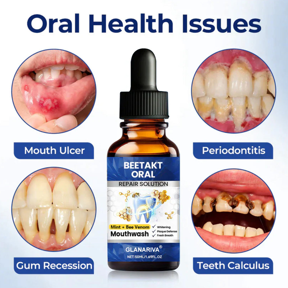 🆙 corakio® Soin Réparateur Buccal, Gouttes Concentrées au Venin d'Abeille contre le Déchaussement, Saignements & Plaque - Alternative au Bain de Bouche
