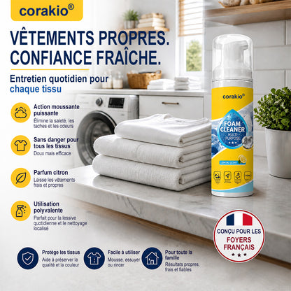💞 Détachant & Dégraissant Corakio® – Mousse active, sans produits chimiques agressifs. Efficace sur le café, l'encre et la graisse. Un véritable nettoyant multi-usages. 🏠✅