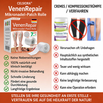 ✅ Celsiora® Vein Ease Microneedle-Pflegepflaster – Bei Besenreisern, Krampfadern, Schwellungen & müden Beinen | Nur heute 50 % Rabatt