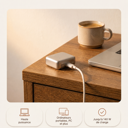 🛡️ Corakio® Protection de Charge Type-C à Déconnexion Automatique – Adaptateur Anti-Surcharge 140W pour une Charge de Nuit en Toute Sécurité
