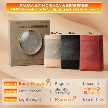 🔥Corakio® Short Sculptant Brûle-Graisse 4-En-1 : Technologie de Micro-Particules à Infusion de Moringa & Berbérine