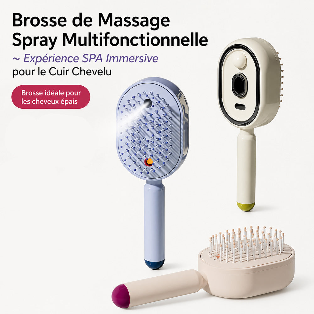 🫧Brosse Brume Capillaire Haute Technologie Corakio® — LED Rouge & Soin Vapeur pour une Densité Instantanée