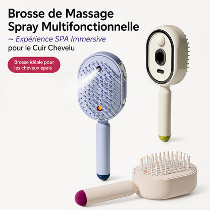 🫧Brosse Brume Capillaire Haute Technologie Corakio® — LED Rouge & Soin Vapeur pour une Densité Instantanée