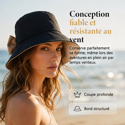 👒 Offre limitée : -50 % aujourd’hui ! ✨ Chapeau de soleil femme avec nœud – Large bord pour une protection élégante contre le soleil 🎀