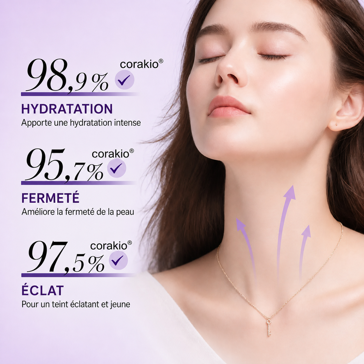⏳corakio® Crème Liftante Cou & Décolleté Roll-On