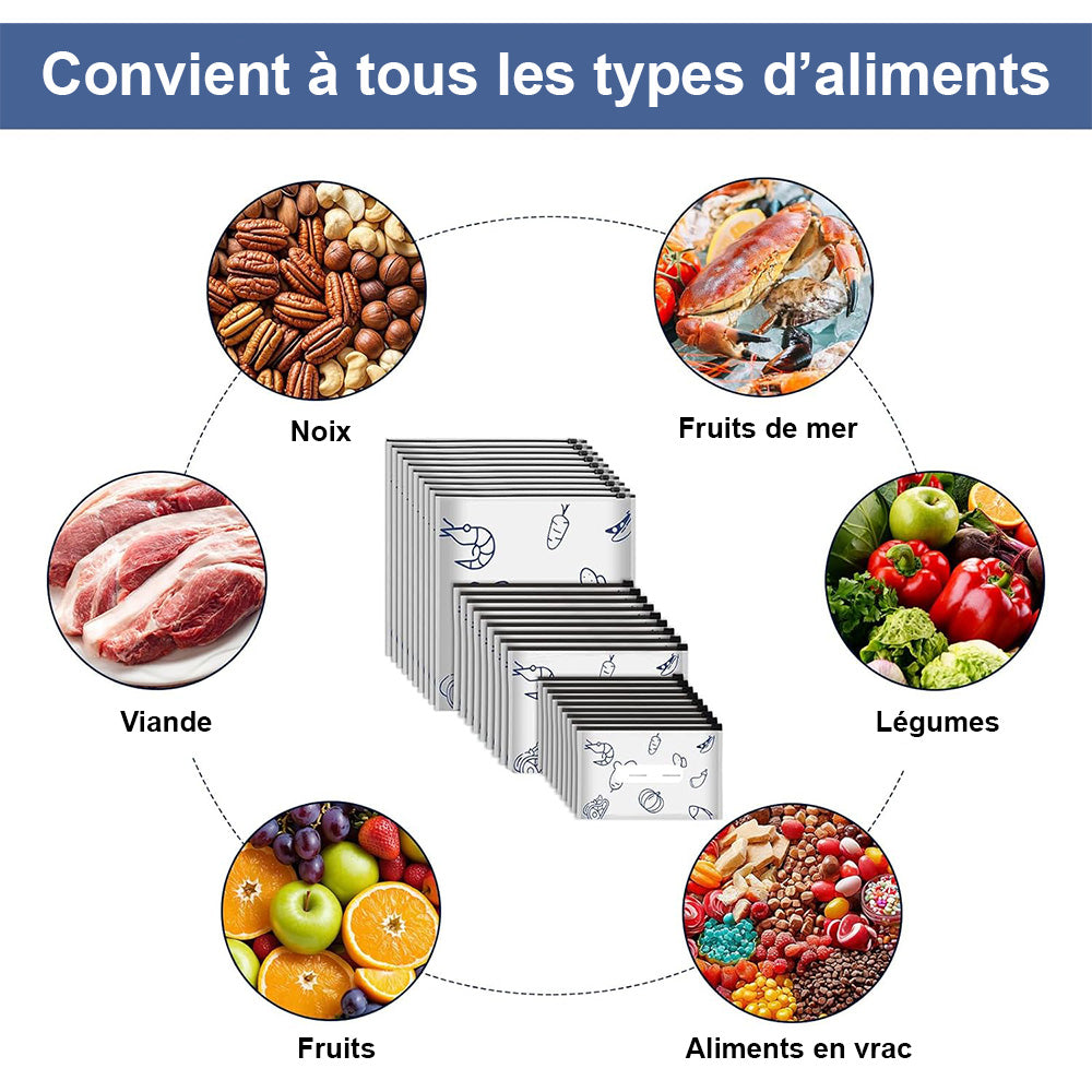 up🔥🔥 Sacs de conservation refermables en papier aluminium réutilisable — gardez vos aliments frais plus longtemps