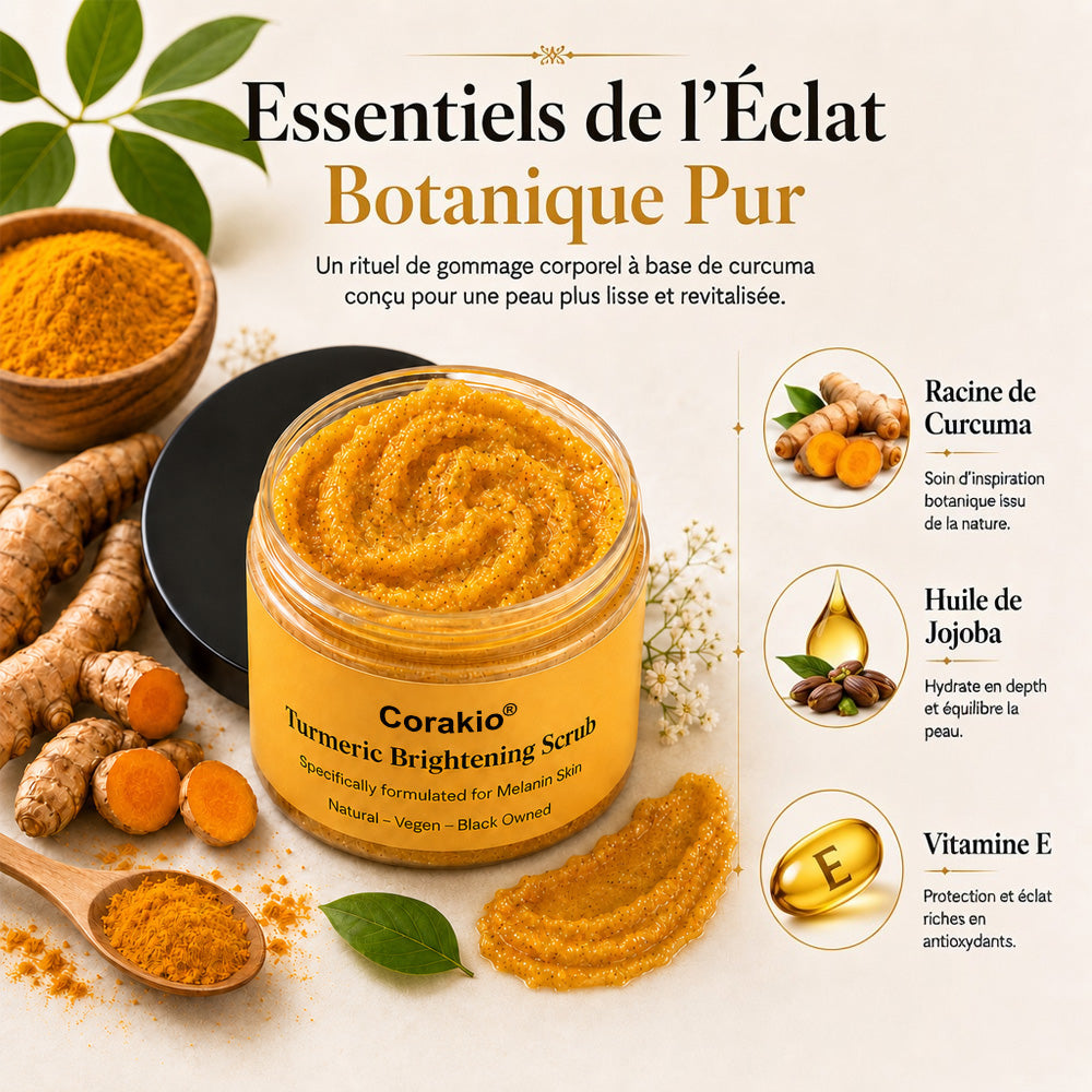 🌿Gommage corporel exfoliant au curcuma