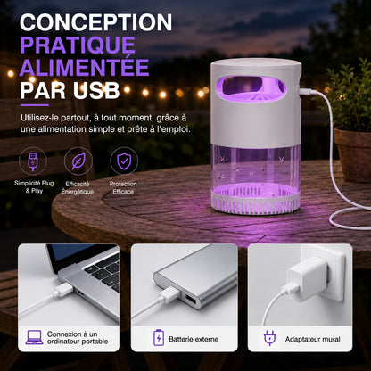 🦟 Lampe Anti-Moustiques UV USB – Protection Silencieuse & Sans Produits Chimiques 🌙
