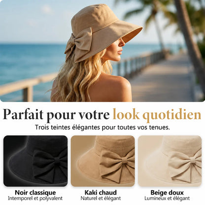 👒 Offre limitée : -50 % aujourd’hui ! ✨ Chapeau de soleil femme avec nœud – Large bord pour une protection élégante contre le soleil 🎀