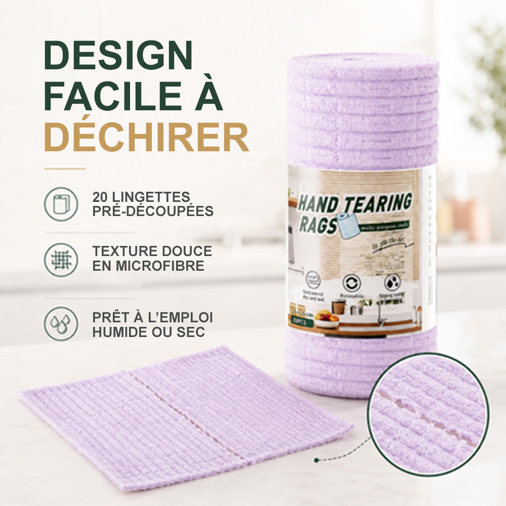 🏠 corakio® Chiffon Microfibre Déchirable – Nettoyez Sans Réutiliser de Chiffons Sales