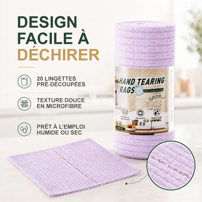 🏠 corakio® Chiffon Microfibre Déchirable – Nettoyez Sans Réutiliser de Chiffons Sales