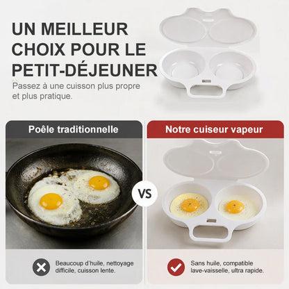 up BEST-SELLER 2026 🥳 Pocheuse à œufs micro-ondes – 2 œufs à la fois, antiadhésive & facile à nettoyer.