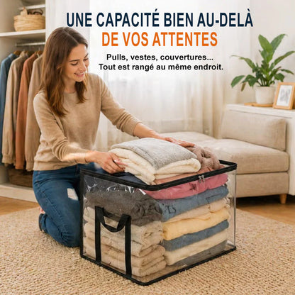 💕 VENTE FLASH — Boîte de Rangement Transparente XL 🧺 Gardez Votre Maison Organisée