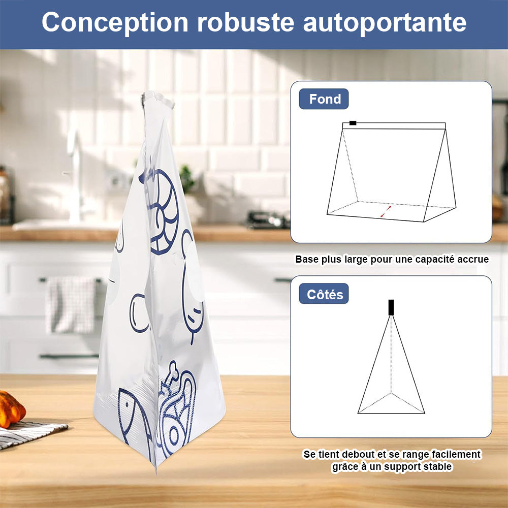 up🔥🔥 Sacs de conservation refermables en papier aluminium réutilisable — gardez vos aliments frais plus longtemps