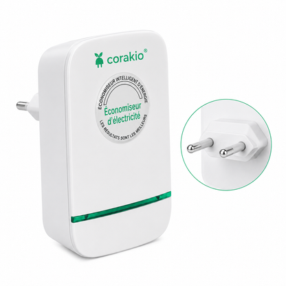 🔥 Best-seller – corakio® Économiseur d’électricité pour une alimentation plus stable & moins de gaspillage d’énergie – Prise UE
