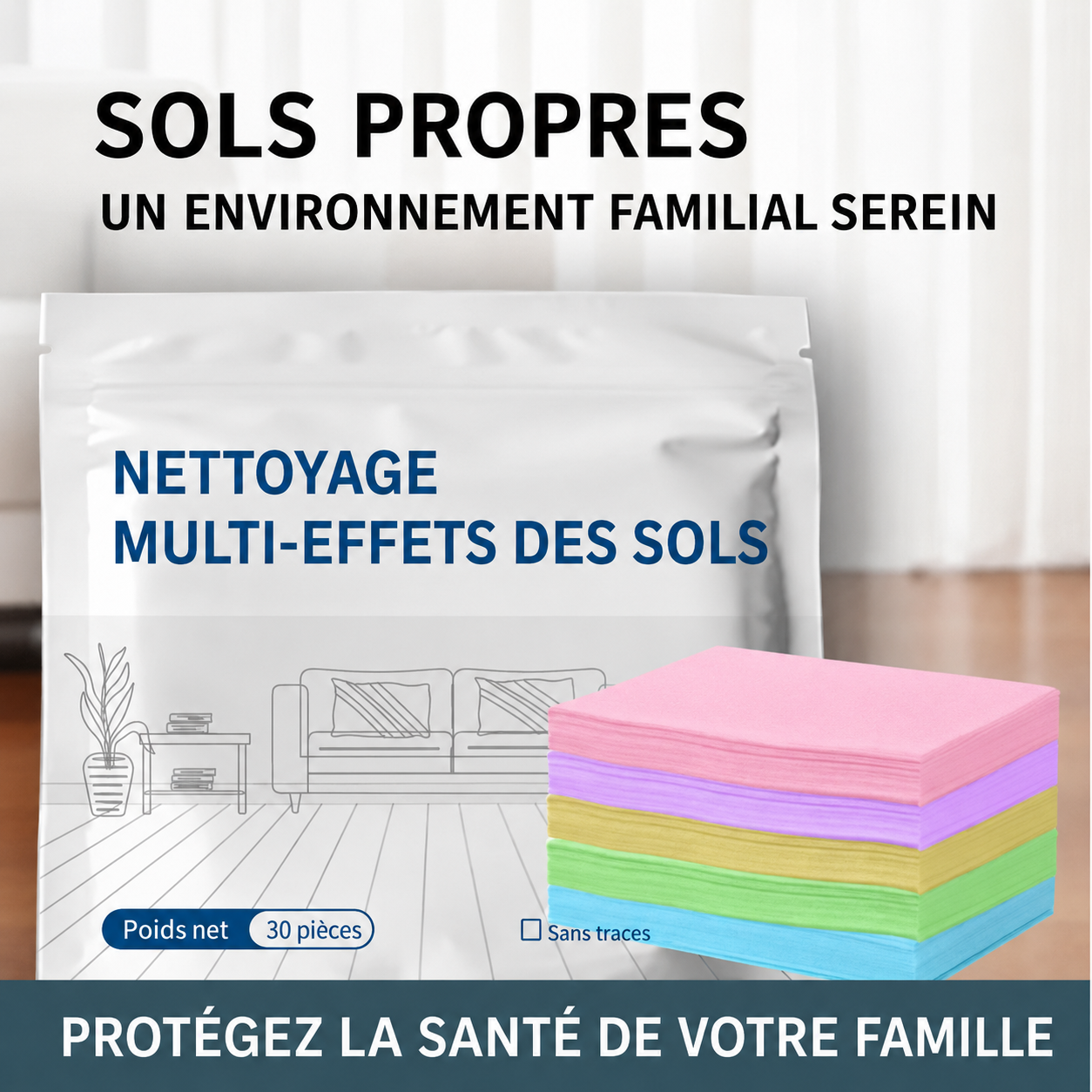 🛒Feuilles de Nettoyage de Sol Hydrosolubles Corakio® — Formule Concentrée pour un Éclat Instantané