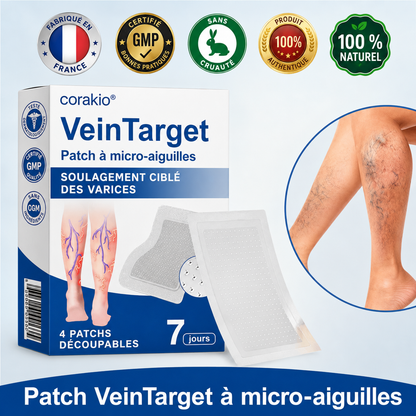 🧙 corakio® VeinTarget – Patch à micro-aiguilles ⚡ Soulagement instantané, résultats durables