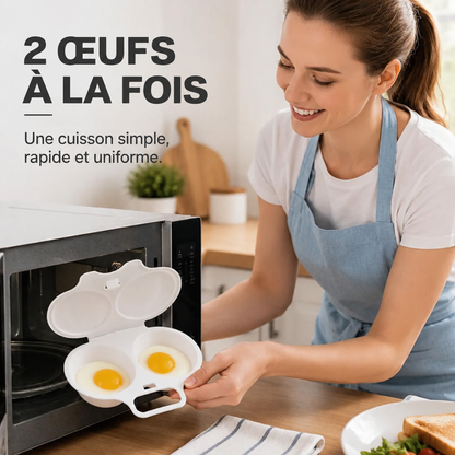 up BEST-SELLER 2026 🥳 Pocheuse à œufs micro-ondes – 2 œufs à la fois, antiadhésive & facile à nettoyer.