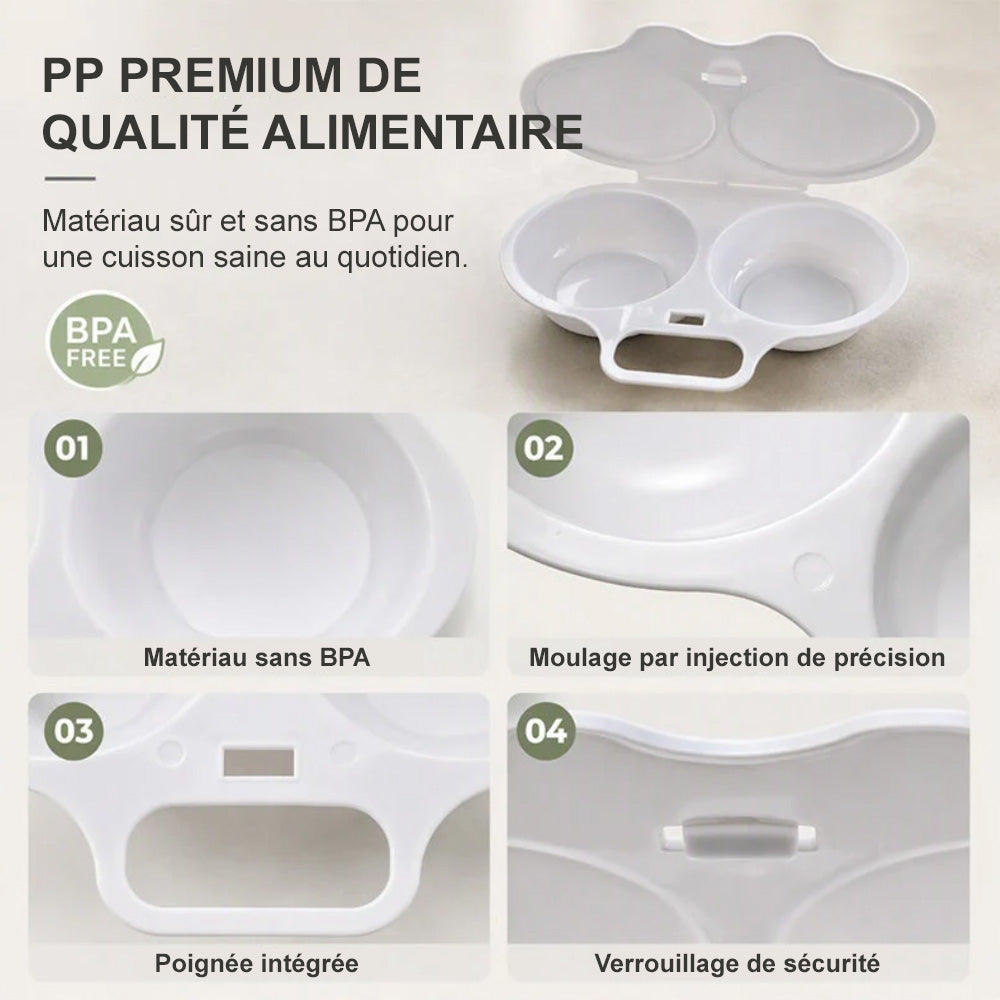 up BEST-SELLER 2026 🥳 Pocheuse à œufs micro-ondes – 2 œufs à la fois, antiadhésive & facile à nettoyer.